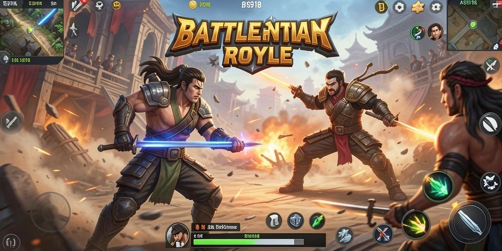Tangkapan layar ASIA918 menampilkan aksi Battle Royale yang mendebarkan.