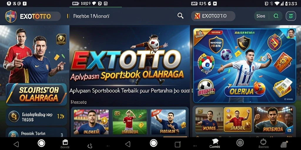 Tampilan screenshot EXOTOTO menampilkan fitur taruhan olahraga secara langsung.