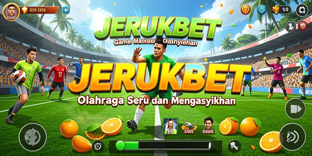 Tampilan gameplay <strong>JERUKBET</strong> yang seru dan interaktif di lapangan olahraga.