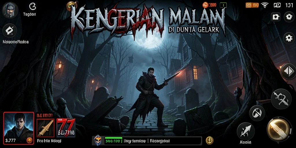 Tampilan gameplay menyeramkan di SL777 dengan suasana yang mencekam.